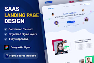 design a high converting saas landing page in figma