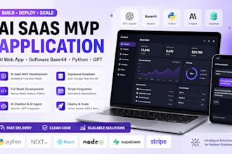 build ai saas mvp application, ai web app, software base 44 using python relumi