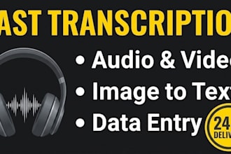 do audio video transcription and image to text typing