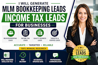 generate mlm bookkeeping leads income tax leads for businesses