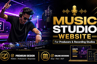 design a modern artist, dj, band and music studio website