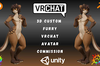 do custom vrchat furry avatar fursona facial rig 3d model vrc anime nsfw avatar