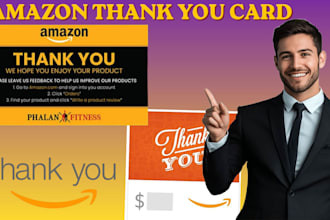 design custom amazon thank you card, product insert package