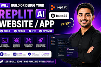build or debug your replit ai website, fix replit apps, base44 expert