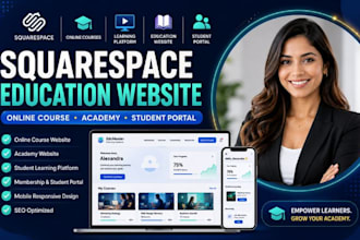build squarespace online course website education website academy website