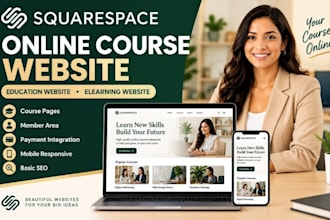 squarespace online course website education website elearning website