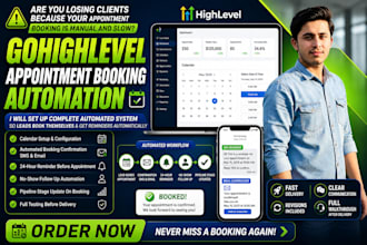 set up gohighlevel appointment booking calendar automation and workflow system