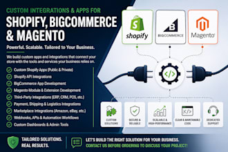 build custom integration or app for shopify or bigcommerce