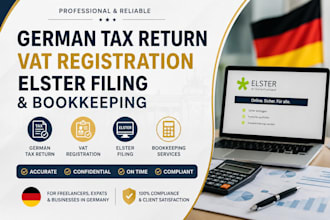 do german tax return, german vat registration, elster filing and bookkeeping