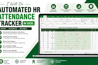 design automated HR employee attendance tracker in excel