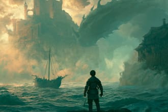 design a sci fi fantasy book cover design that sells