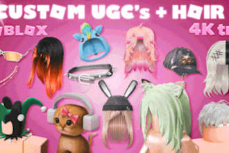 create roblox dynamic head, ugc avatar bundle, accessories and roblox game asset