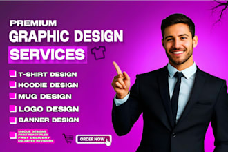 do professional t shirt hoodie mug logo and banner design