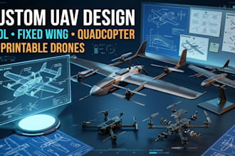 custom uavs and fixed wing vtol quadcopter 3d printable drone design