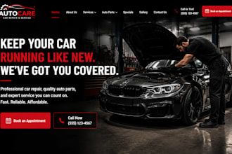 design wix car repair website mechanic auto part website car dealer website