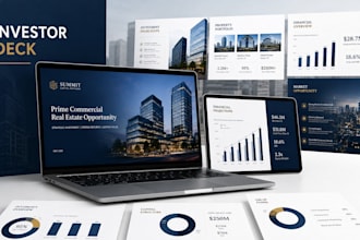 design commercial property pitch deck for investor fundraising