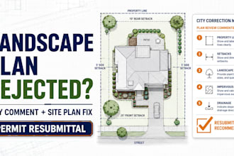 fix landscape permit comments and revise your site plan