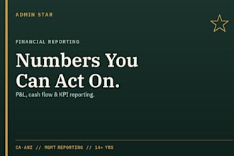 prepare your monthly financial reports and analysis