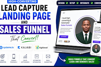 design lead capture landing page kajabi systeme io ghl sales funnel