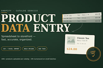 do shopify product data entry and listing upload
