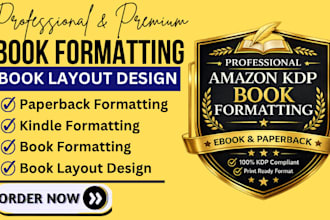 kindle ebook formatting and paperback formatting for KDP