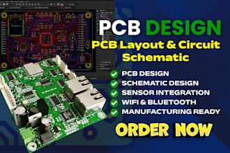 improve schematic design pcb layout design circuit board, or existing pcb design