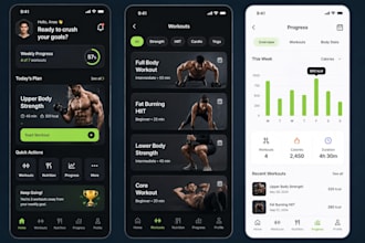 fitness app, gym workout app, health and fitness mobile app