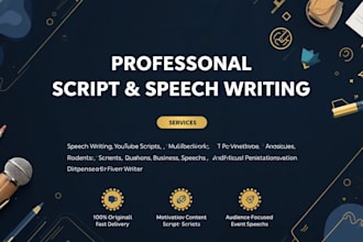 write professional speeches and engaging scripts for any purpose