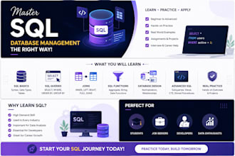 teach sql database management with hands on practice