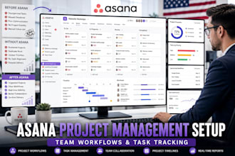 set up asana project management system for teams