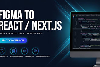 convert figma design to react nextjs tailwind CSS website