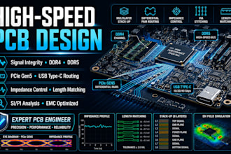 design high speed pcb signal integrity, ddr4 ddr5, pcie gen5, usb c routi