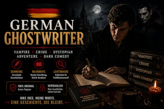 german ghostwriter vampier crime dystopian adventure dark comedy novel ebook