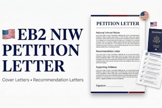 write professional eb2 niw petition cover letter and immigration letter