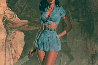 make vintage horror comic cover style
