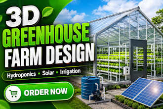 design 3d, 2d structural greenhouse, glasshouse, solar panel, drainage, sunroom
