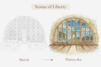 create a custom watercolor illustration wedding venues
