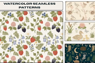 design watercolor seamless repeat patterns for products