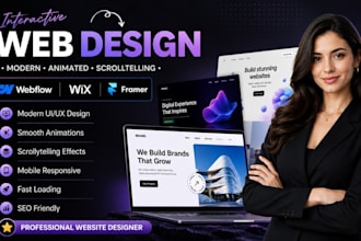 design interactive webflow wix framer animation scrollytelling website