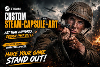 design steam capsule art, game banner and steam header caspule