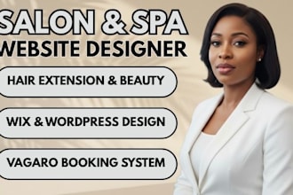 design wordpress hair extension salon website spa wix  vagaro booking website