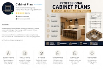 design professional cabinet plans, shop drawings and 3d cabinet models