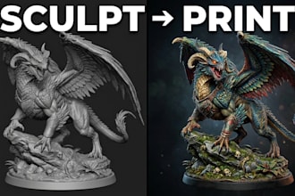 sculpt custom collectible figurines, statues and resin ready stl models