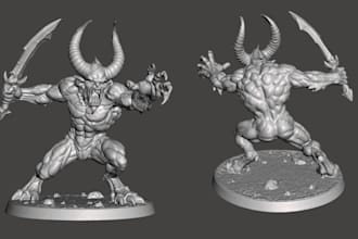 sculpt 3d fantasy character or dnd miniature for 3d printing