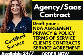 draft ai agency contracts, nda agreements, saas service agreements