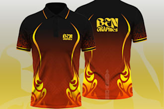 design team and company jerseys with editable PSD and tiff files