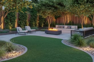 do landscape design planning, backyard, garden, patio and front yard design