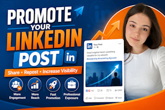 share repost and promote your linkedin content for more engagement and visibilit