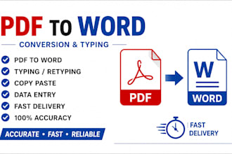 convert PDF to word and do accurate typing work