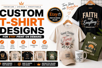 design custom graphic t shirts for etsy print on demand, etsy pod on etsy shop